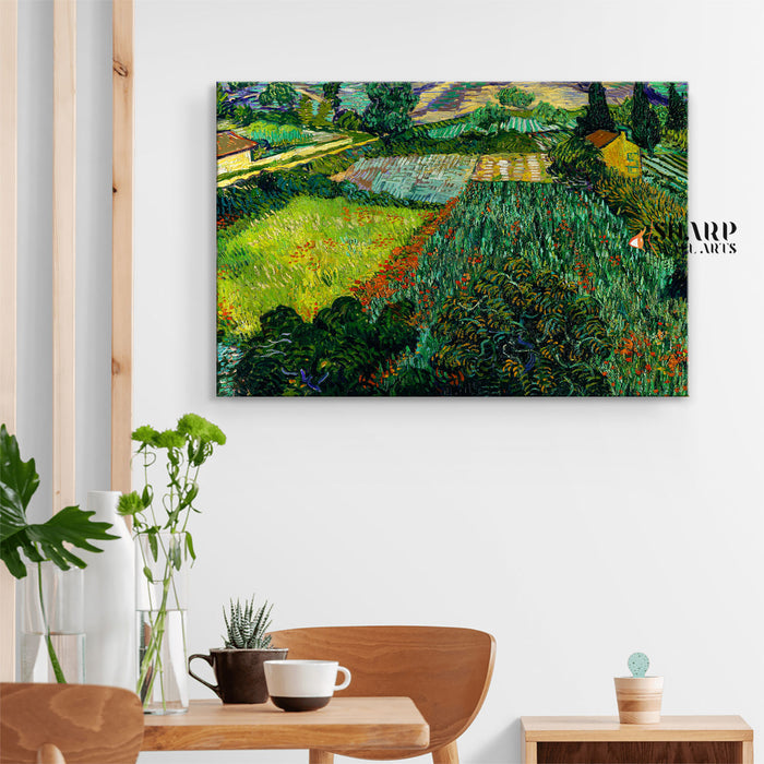Vincent Van Gogh Field With Poppies Canvas Wall Art