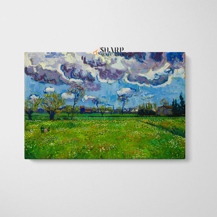 Vincent van Gogh Landscape Under a Stormy Sky Canvas Wall Art