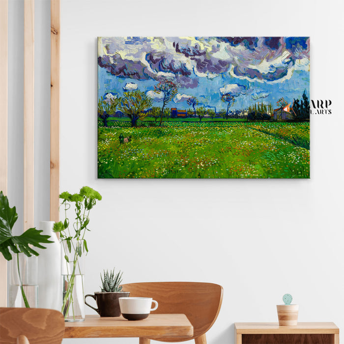 Vincent van Gogh Landscape Under a Stormy Sky Canvas Wall Art