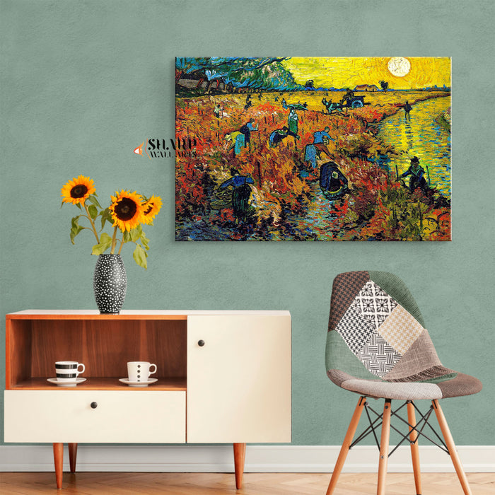 Vincent van Gogh Red Vineyards At Arles Canvas Wall Art