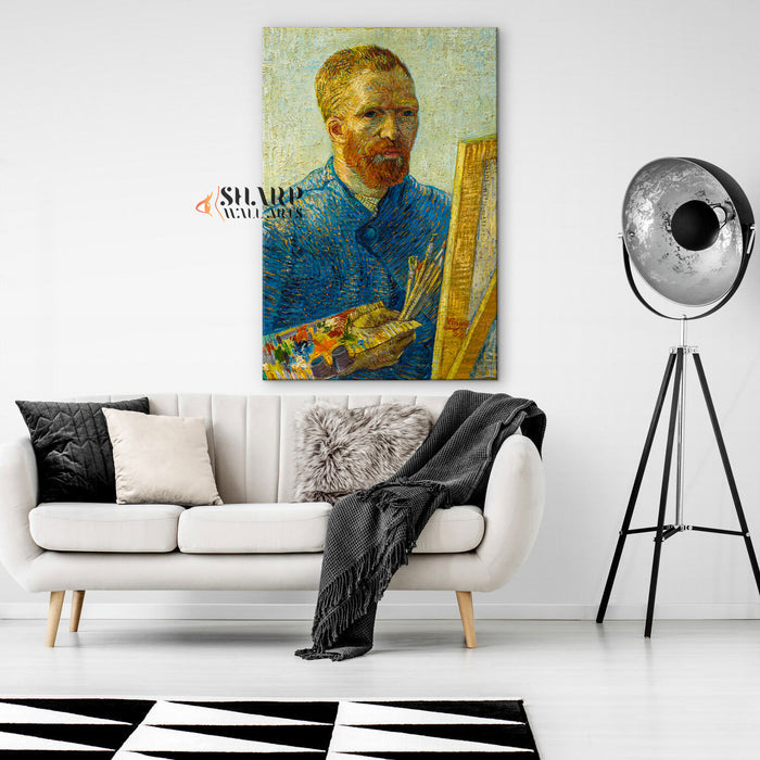 Vincent van Gogh Self-Portrait As A Painter Canvas Wall Art