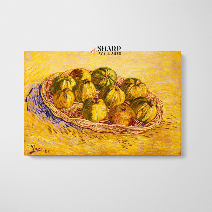 Vincent van Gogh Still Life Basket Of Apples Canvas Wall Art