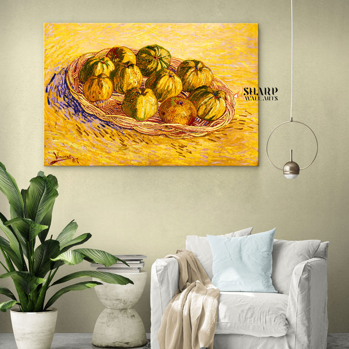 Vincent van Gogh Still Life Basket Of Apples Canvas Wall Art