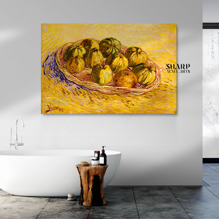 Vincent van Gogh Still Life Basket Of Apples Canvas Wall Art