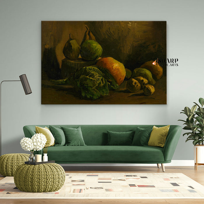 Vincent van Gogh Still Life With Vegetables And Fruit Canvas Wall Art