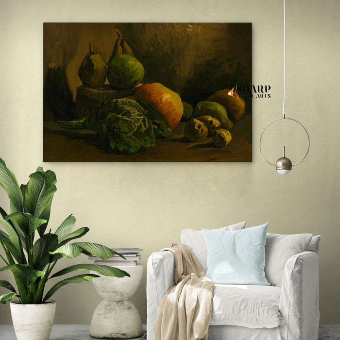 Vincent van Gogh Still Life With Vegetables And Fruit Canvas Wall Art