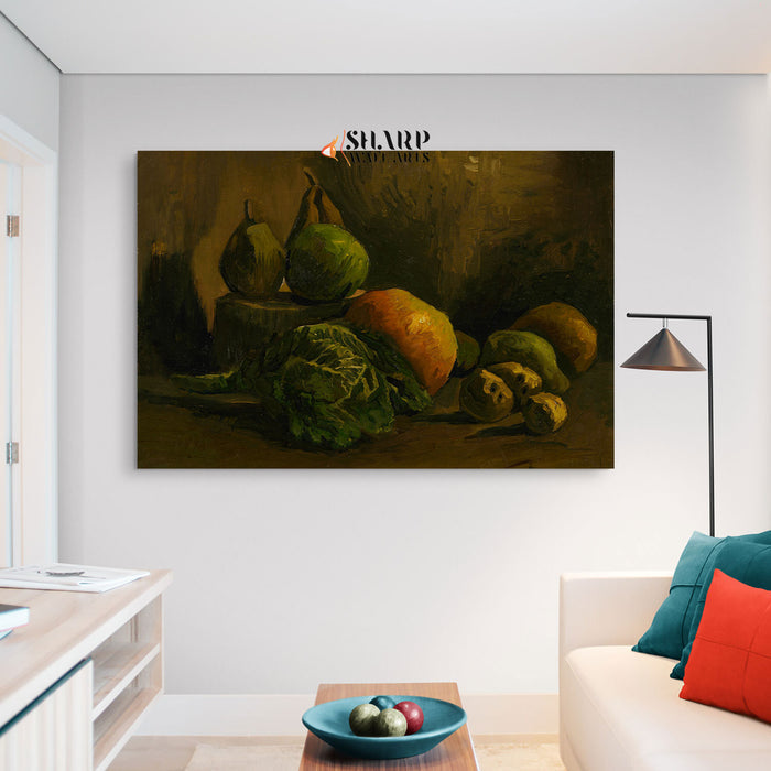 Vincent van Gogh Still Life With Vegetables And Fruit Canvas Wall Art