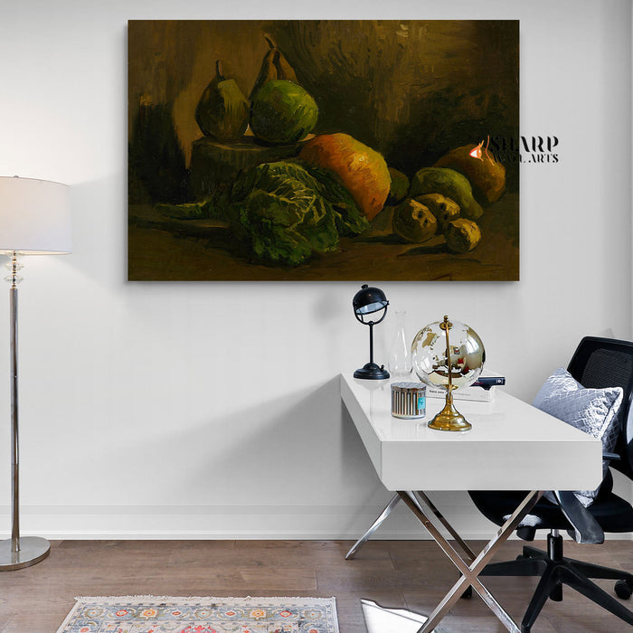 Vincent van Gogh Still Life With Vegetables And Fruit Canvas Wall Art
