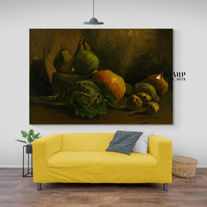 Vincent van Gogh Still Life With Vegetables And Fruit Canvas Wall Art