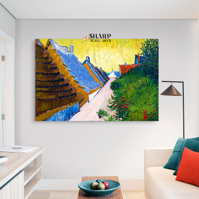 Vincent Van Gogh Street In Saintes Maries Canvas Wall Art