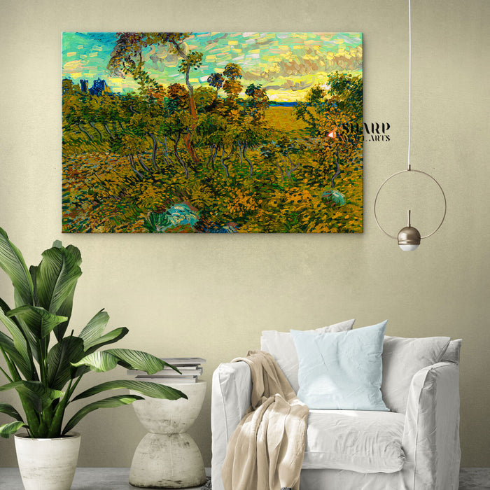 Vincent van Gogh Sunset At Montmajour Canvas Wall Art