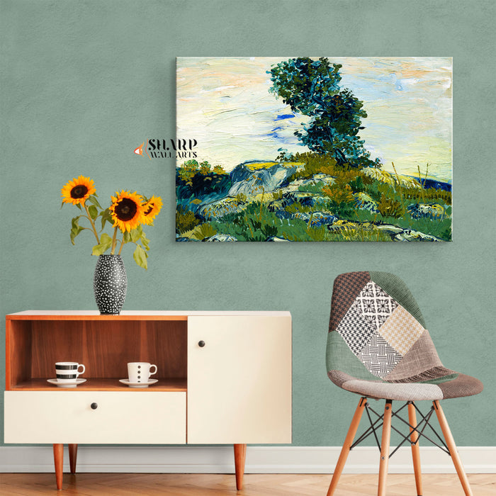 Vincent van Gogh The Rocks Canvas Wall Art