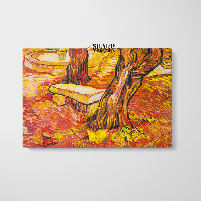 Vincent van Gogh The Stone Bench In The Garden Canvas Wall Art