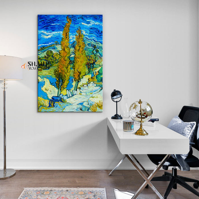 Vincent van Gogh Two Poplars Canvas Wall Art