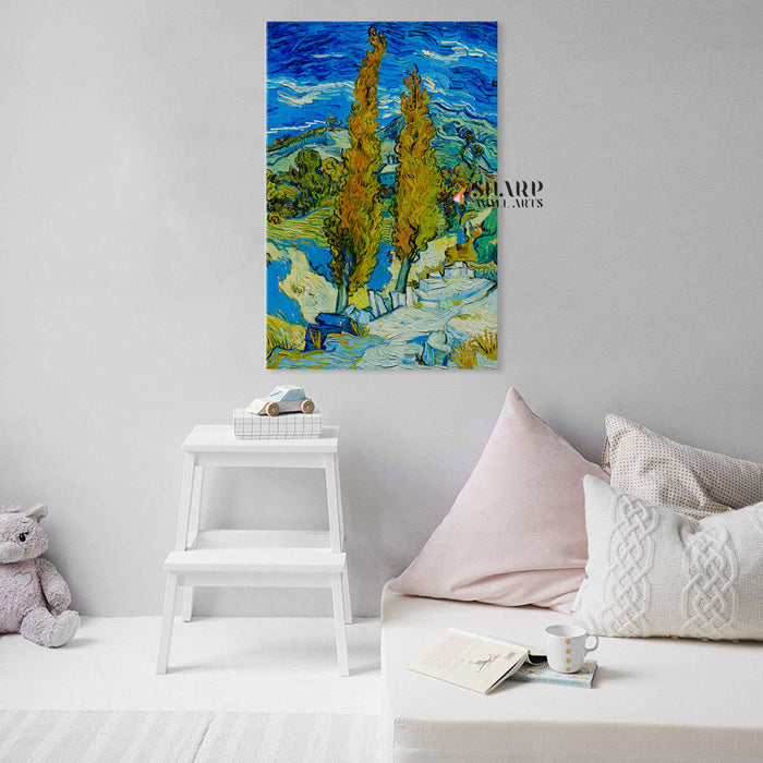 Vincent van Gogh Two Poplars Canvas Wall Art
