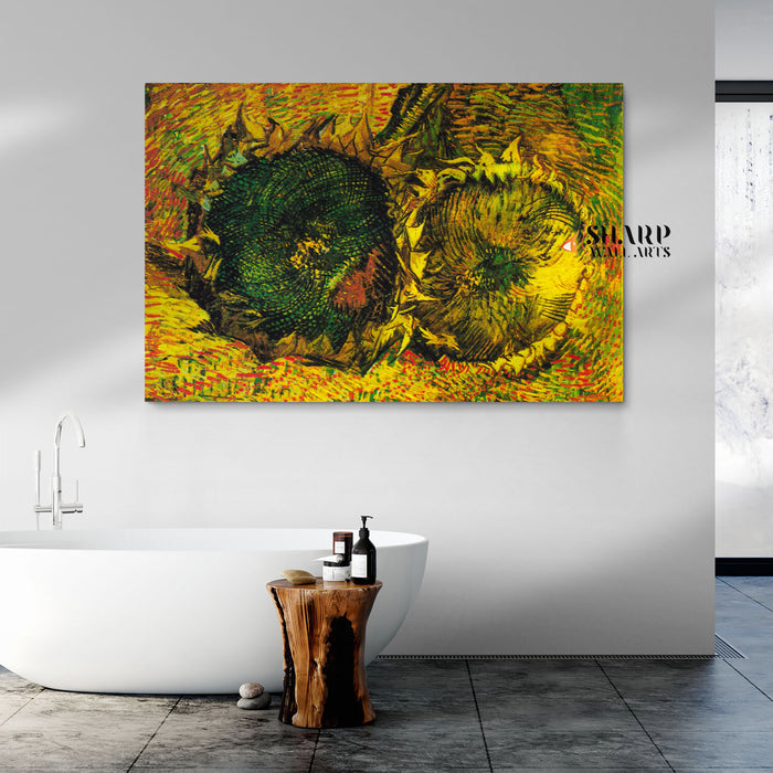 Vincent Van Gogh Two Sunflowers Canvas Wall Art