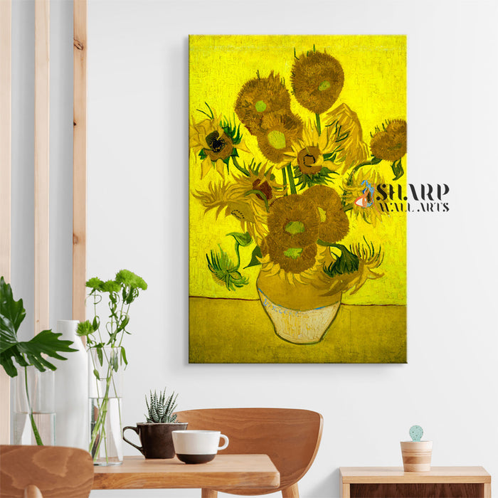 Vincent van Gogh Vase With Fifteen Sunflowers Canvas Wall Art