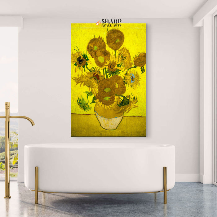 Vincent van Gogh Vase With Fifteen Sunflowers Canvas Wall Art