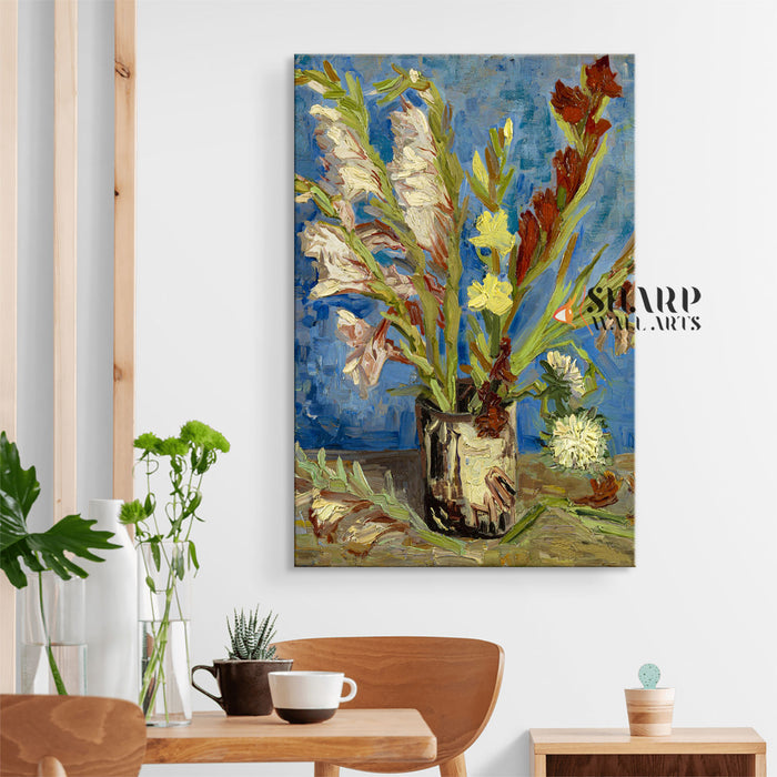 Vincent Van Gogh Vase With Gladioli And Chinese Asters Canvas Wall Art