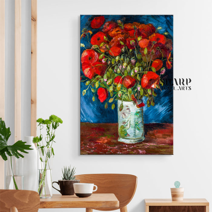 Vincent Van Gogh Vase With Poppies Canvas Wall Art