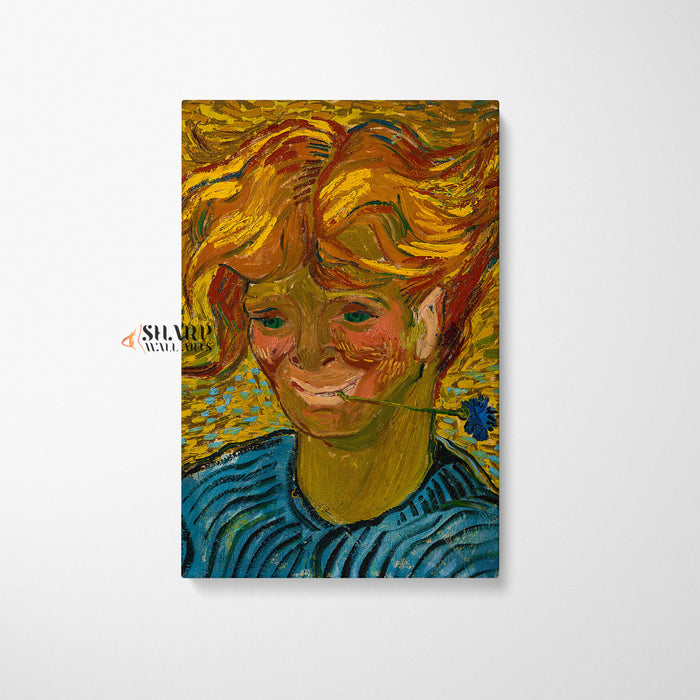Vincent van Gogh Young Man With Cornflower Canvas Wall Art