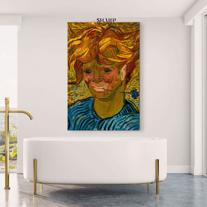 Vincent van Gogh Young Man With Cornflower Canvas Wall Art