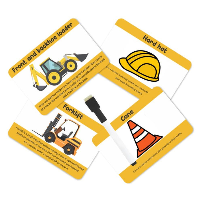 ZOOPLAY Construction Tools and Vehicles Flash Cards